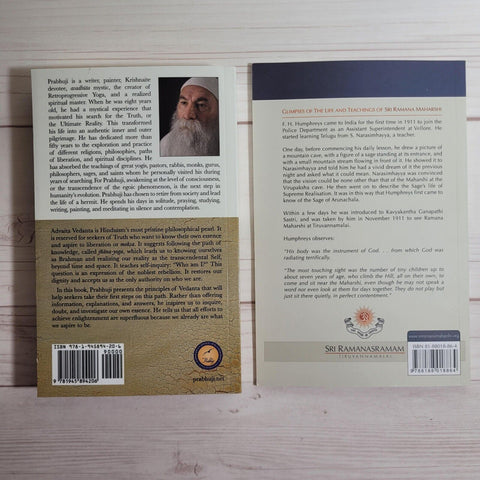 Spirituality Books Lot of 2 Prabhuji Advaita Vedanta Ramana Maharishi Glimpses