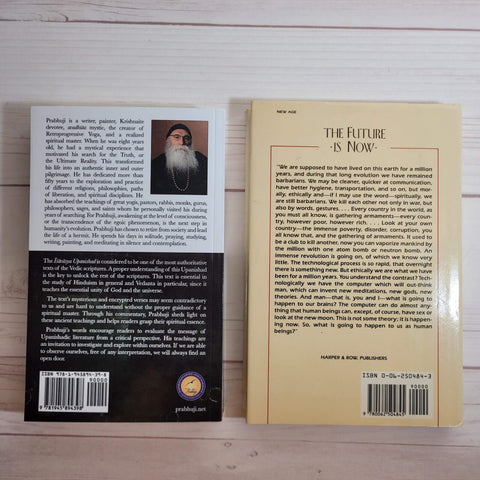 Spirituality Books Lot of 2 Prabhuji Ishavasya Upanishad Krishnamurti The Future