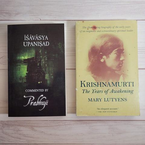 Spirituality Books Lot of 2 Prabhuji Ishavasya Upanishad Krishnamurti Awakening