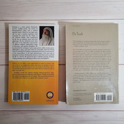 Spirituality Books Lot of 2 Prabhuji Krishnamurti Yoga Truth Desire Freedom