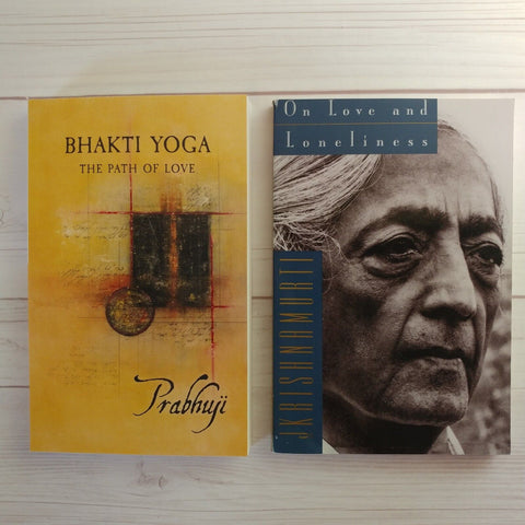 Spirituality Books Lot of 2 Prabhuji Krishnamurti Bhakti Yoga Love Loneliness