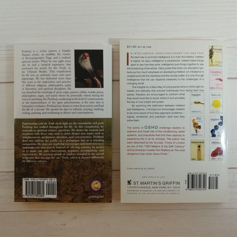 Spirituality Books Lot of 2 Prabhuji Osho Intelligence Truth Creativity Freedom