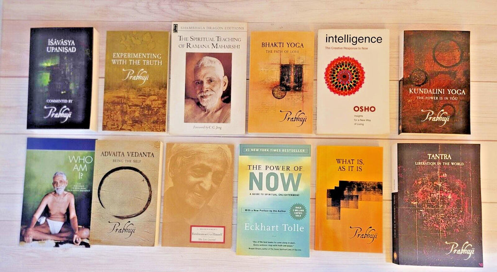 Spirituality 12 Books Lot Prabhuji Osho Krishnamurti Tolle Maharishi Truth Love