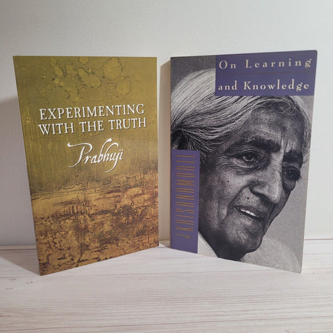 Spirituality Books Lot of 2 Prabhuji Krishnamurti Learning Knowledge Truth Yoga