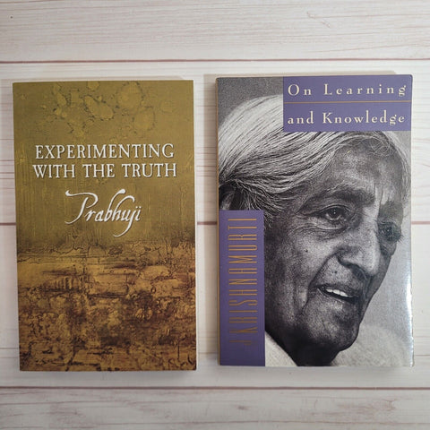 Spirituality Books Lot of 2 Prabhuji Krishnamurti Learning Knowledge Truth Yoga