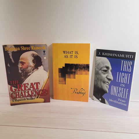 Osho Rajneesh Krishnamurti Prabhuji Yoga Meditation Spirituality Books Lot of 3