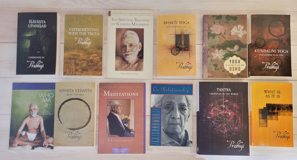 Yoga Vedanta 12 Spiritual Books Lot Ramana Maharshi Krishnamurti Prabhuji Osho