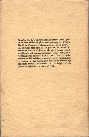 Tradition And Revolution By J. Krishnamurti