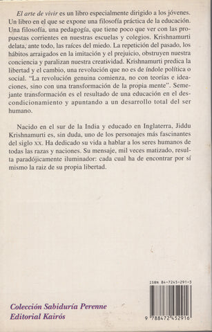 El arte de vivir by J. Krishnamurti Spanish Edition