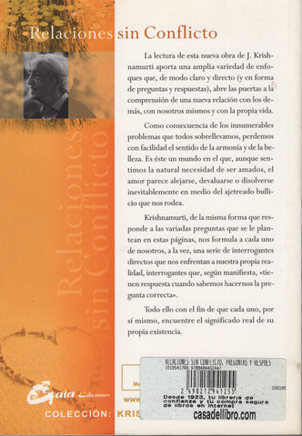 Relaciones sin conflicto: Preguntas y respuestas compartidas by J. Krishnamurti