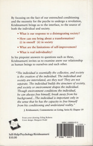 Individual & Society: A Study Book of the Teachings of J. Krishnamurti