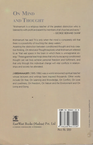 On Mind And Thought by Jiddu Krishnamurti