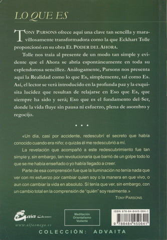 Lo que es El secreto abierto a una vida despertada by Tony Parsons Spanish