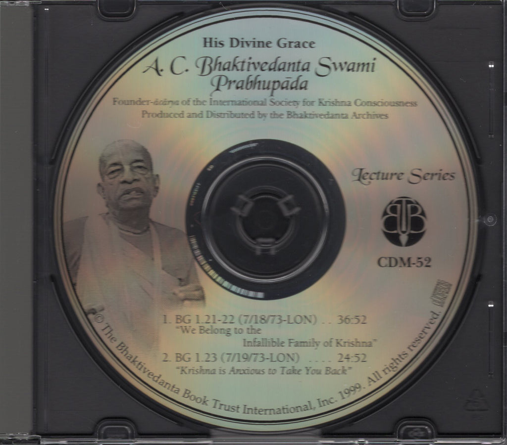 A. C. Bhaktivedanta Swami Prabhupada Lectures Series CDM-52 Krishna Is Anxious