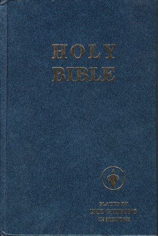 The Holy Bible Placed By the Gideons In Memory Blue Hardcover
