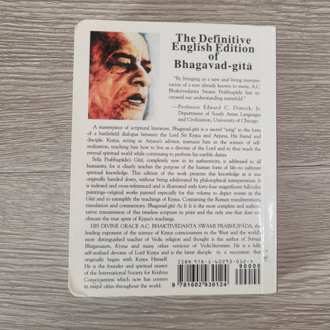 Bhagavad-Gita As It Is By A.C. Bhaktivedanta Swami Prabhupada Pocket Size