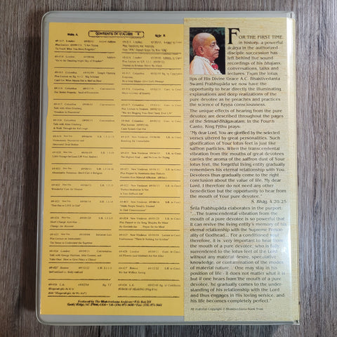 Hearing from Srila Prabhupada Vol. 9 Cassette Tapes Set Vintage RARE