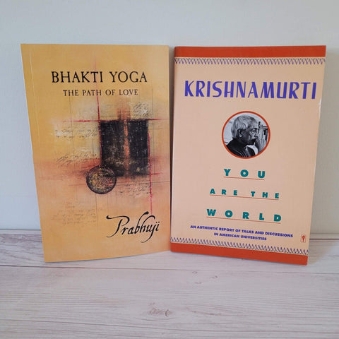 Spirituality Books Lot of 2 Prabhuji Krishnamurti Bhakti Yoga You are the world