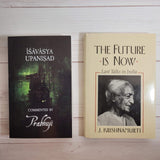 Spirituality Books Lot of 2 Prabhuji Ishavasya Upanishad Krishnamurti The Future
