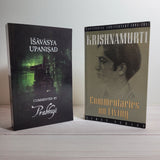 Spirituality Books Lot of 2 Prabhuji Ishavasya Upanishad Krishnamurti On Living
