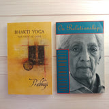 Spirituality Books Lot of 2 Prabhuji Krishnamurti Bhakti Yoga Relationship Love