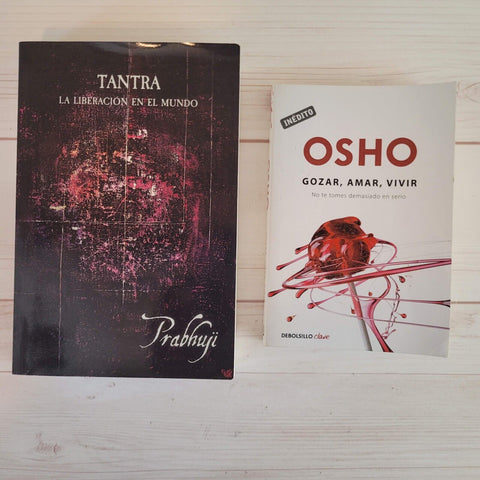 Gozar, Amar, Vivir Osho Tantra Liberación en el mundo Prabhuji Lote de 2 Libros