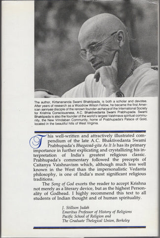 The Song of God By Kirtanananda Swami Bhagavad Gita Study Hardcover
