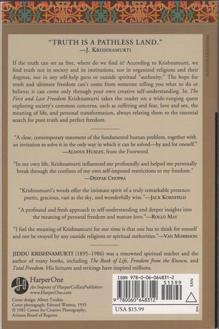 The First and Last Freedom By J. Krishnamurti