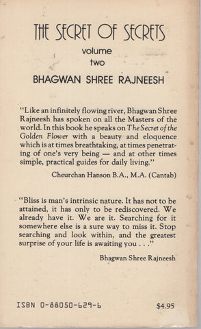 The Secret of Secrets Volume 2 by Osho Bhagwan Shree Rajneesh 1st Edition