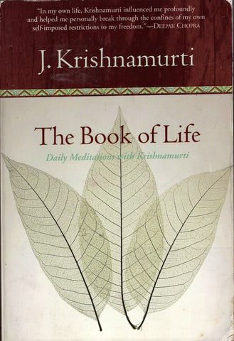 The Book of Life Daily Meditations with Krishnamurti By J. Krishnamurti