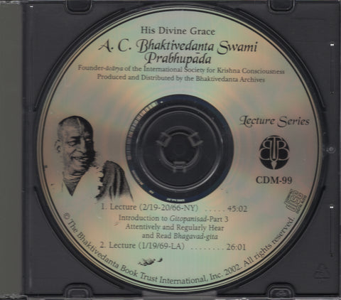 A. C. Bhaktivedanta Swami Prabhupada Lectures Series CDM-99 Introduction