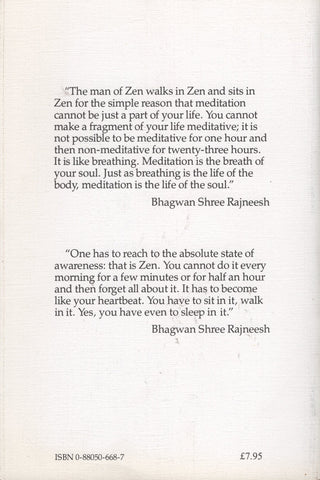 Walking in Zen Sitting in Zen by Osho Bhagwan Shree Rajneesh