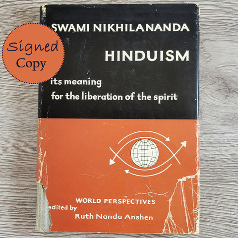 SIGNED: Hinduism: its meaning for liberation of the spirit by Swami Nikhilananda